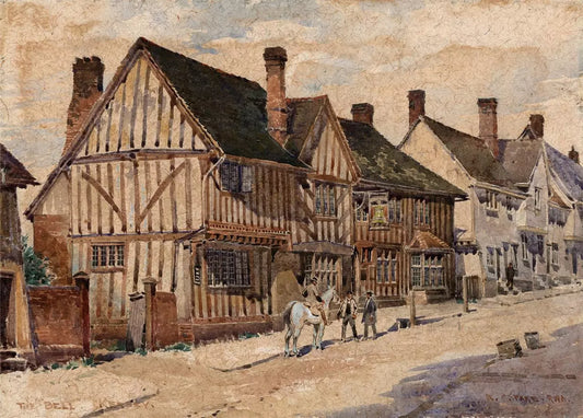 Arthur Charles Fare (1876-1958) Watercolour Painting - The Bell Kersey Suffolk