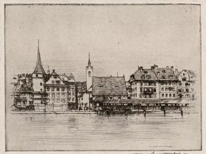 Mortimer Luddington Menpes - Signed Etching - Lucerne Switzerland