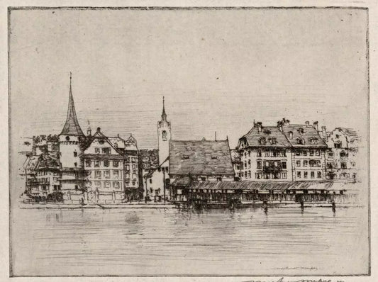 Mortimer Luddington Menpes - Signed Etching - Lucerne Switzerland