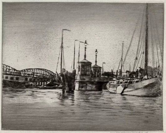 Mortimer Luddington Menpes (1855-1938) - Pencil Signed Etching - Rotterdam Netherlands