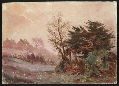 John Louis Petit (1801-1868) Watercolour Painting - Upper Longdon Staffordshire 1867