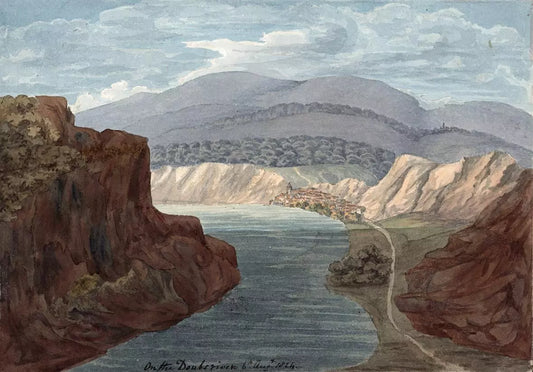 Elizabeth Campbell (1783-1861) Watercolour Painting - On The Doubs River 1824