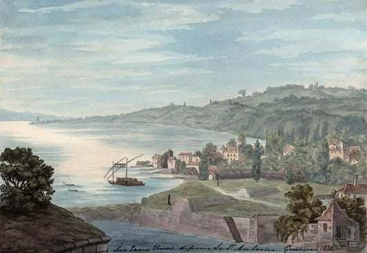 Elizabeth Campbell (1783-1861) - Watercolour Painting - Saint-Antoine, Geneva, Switzerland 1824