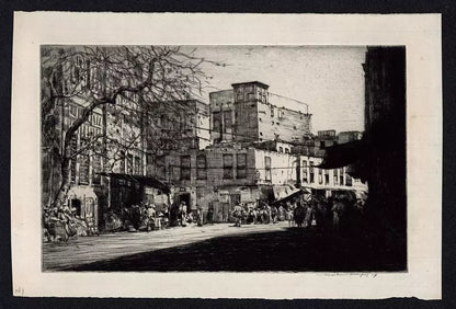 Mortimer Luddington Menpes (1855-1938) Signed Etching - Market Place Cairo Egypt