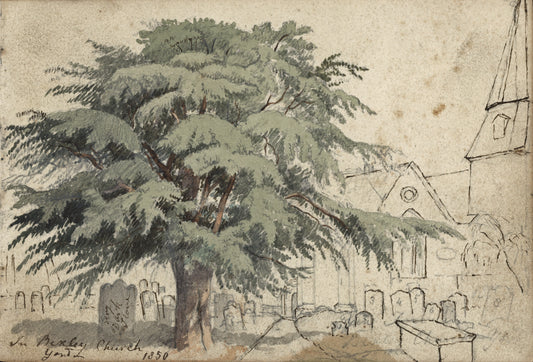 William Hubbard (1804-1870) Watercolour Painting - Bexley Church Yard 1850