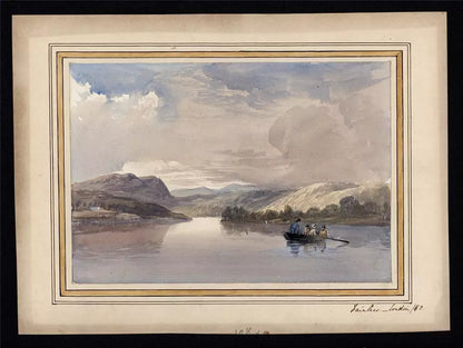 Thomas Kerr Fairless (1825-1853) Watercolour Painting - Boat On River - Landscape