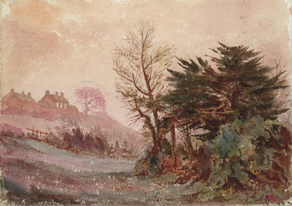 John Louis Petit (1801-1868) Watercolour Painting - Upper Longdon Staffordshire 1867
