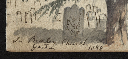William Hubbard (1804-1870) Watercolour Painting - Bexley Church Yard 1850
