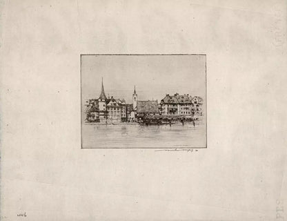 Mortimer Luddington Menpes - Signed Etching - Lucerne Switzerland