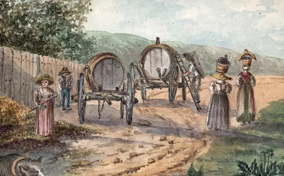Elizabeth Campbell (1783-1861) Watercolour Painting - Wine Makers At Satigny, Switzerland 1826
