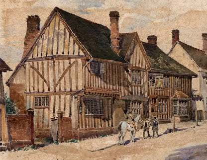 Arthur Charles Fare (1876-1958) Watercolour Painting - The Bell Kersey Suffolk