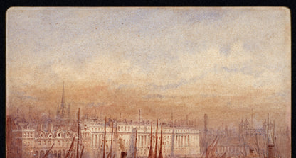 Frederick Edward Joseph Goff (1855-1931) Watercolour Painting - Off Custom House London - River Thames