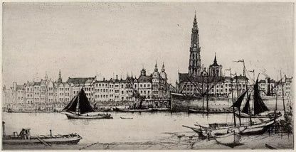 William Douglas Macleod (1892-1963) - Pencil Signed Etching - Antwerp Belgium