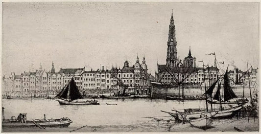 William Douglas Macleod (1892-1963) - Pencil Signed Etching - Antwerp Belgium