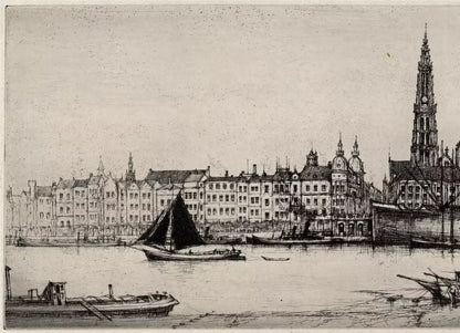 William Douglas Macleod (1892-1963) - Pencil Signed Etching - Antwerp Belgium