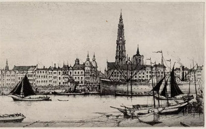 William Douglas Macleod (1892-1963) - Pencil Signed Etching - Antwerp Belgium