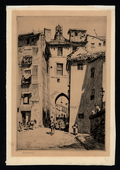 Lionel Lindsay (1874-1961) Signed Etching - The Zocodover Gate, Toledo 1926