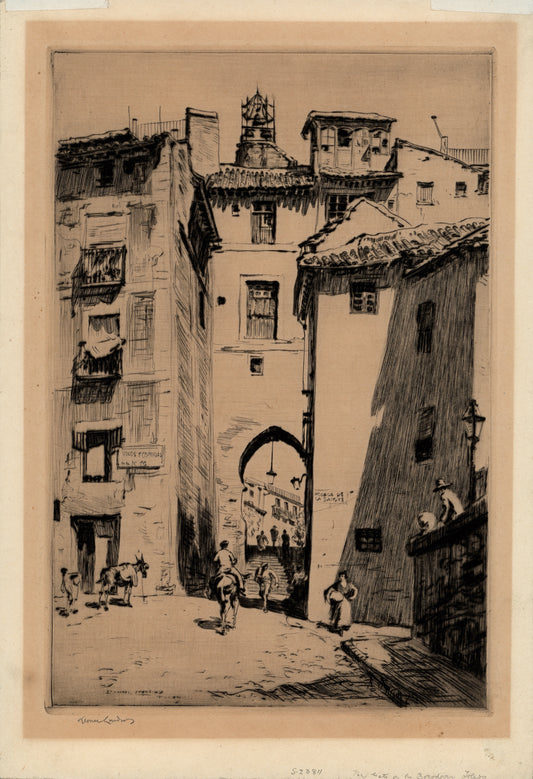 Lionel Lindsay (1874-1961) Signed Etching - The Zocodover Gate, Toledo 1926