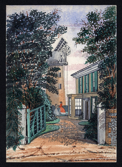 Runton Mill House Near Cromer 1865 Watercolour Painting - 19th Century