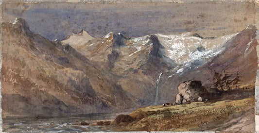 George Arthur Fripp (1813-1896) Watercolour Painting - Splugen Switzerland 1884