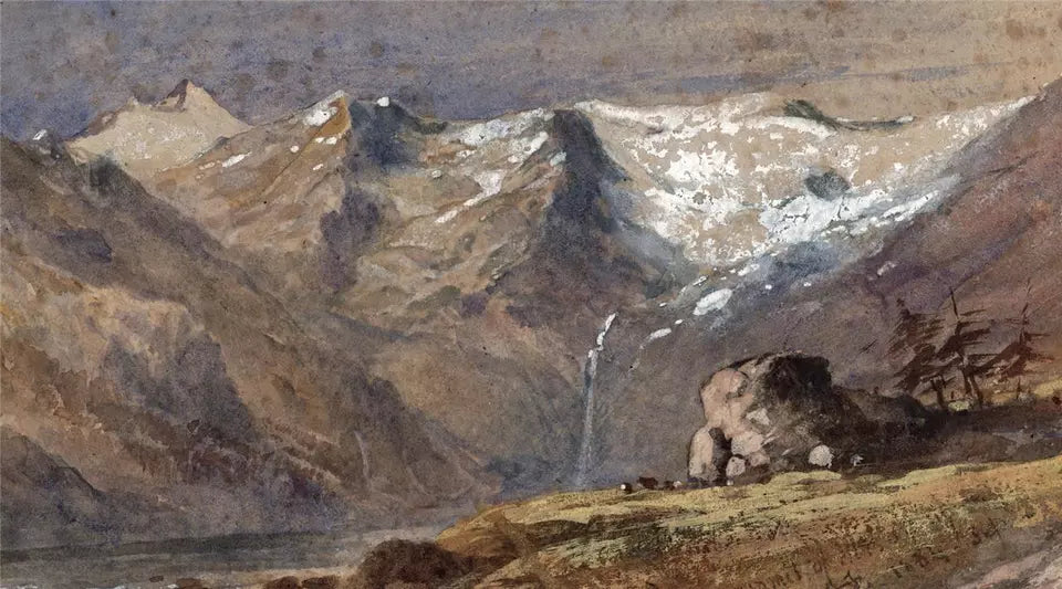 George Arthur Fripp (1813-1896) Watercolour Painting - Splugen Switzerland 1884