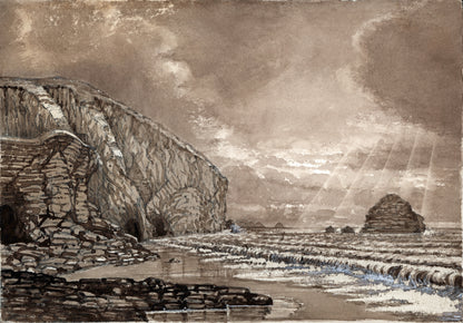 Trebarwith Cornwall 1879 - Watercolour Painting - 19th Century