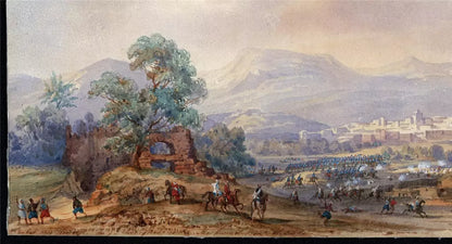 Gaspard Gobaut (1814-1882) - Watercolour Painting - Battle Of Tlemcen - 1849