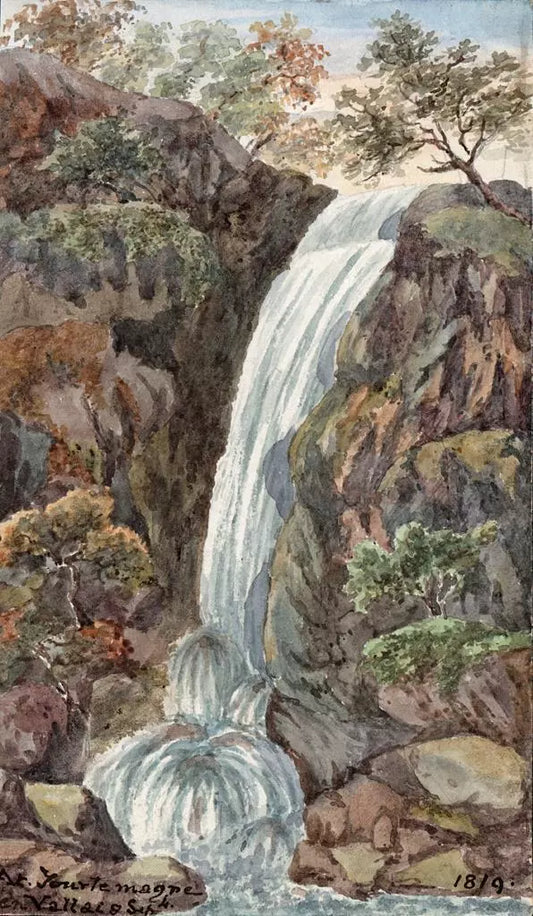 Elizabeth Campbell (1783-1861) Watercolour Painting - Tourtemagne - Turtmann Valais Switzerland 1819