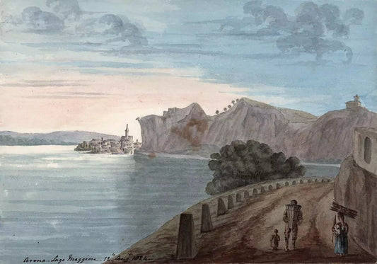 Elizabeth Campbell (1783-1861) Watercolour Painting - Arona Lago Maggiore Italy 1824