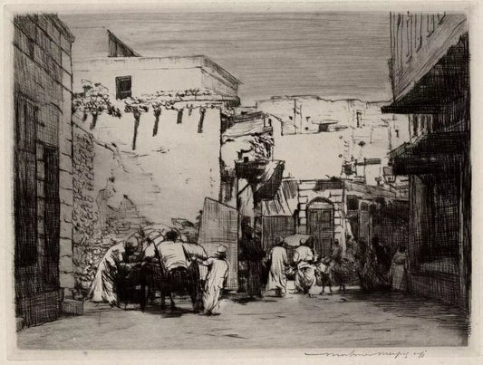 Mortimer Luddington Menpes - Signed Etching - Sunny Street, Cairo - Egypt