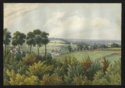 William Hubbard (1804-1870) Watercolour Painting South West View From Crayford Hill Place