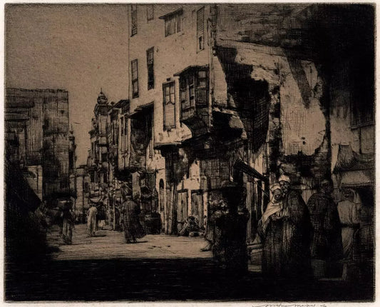 Mortimer Luddington Menpes (1855-1938) - Pencil Signed Etching - Street Scene Damascus Or Side Street Cairo