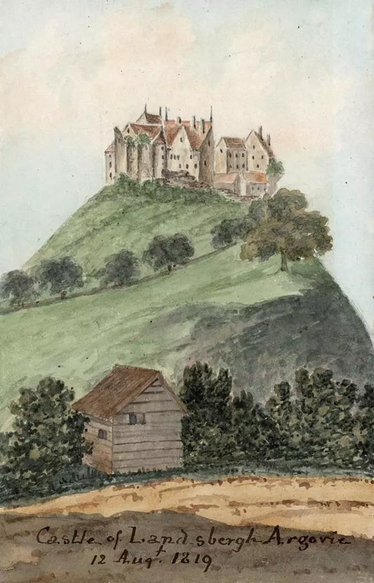 Elizabeth Campbell (1783-1861) Watercolour Painting - Lenzburg Castle Aargau Switzerland 1819