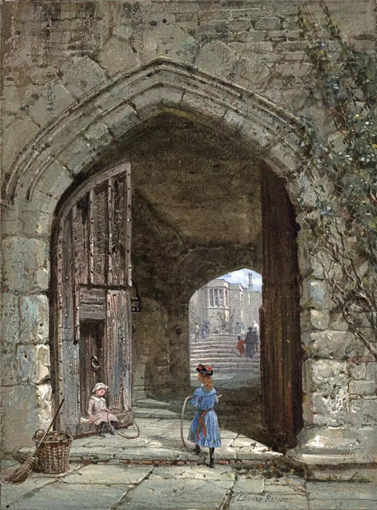 Louise Rayner (1832-1924) - Watercolour Painting - Haddon Hall, North Entrance