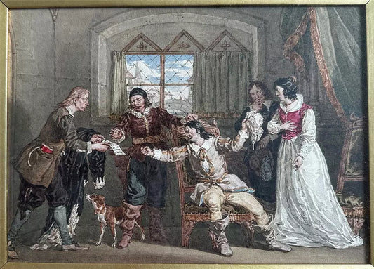 John Augustus Atkinson (1775-1833) Watercolour Painting The Taming of the Shrew