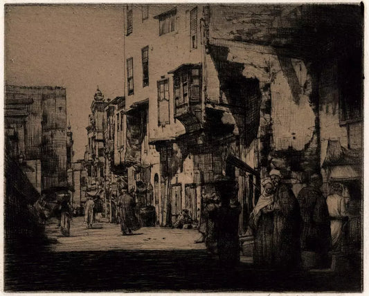 Mortimer Luddington Menpes - Pencil Signed Etching - Street Scene Damascus Or Side Street Cairo 2