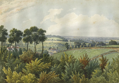 William Hubbard (1804-1870) Watercolour Painting South West View From Crayford Hill Place
