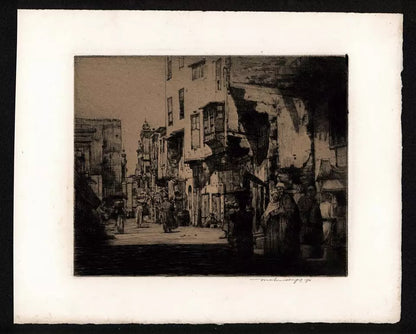 Mortimer Luddington Menpes - Pencil Signed Etching - Street Scene Damascus Or Side Street Cairo 2