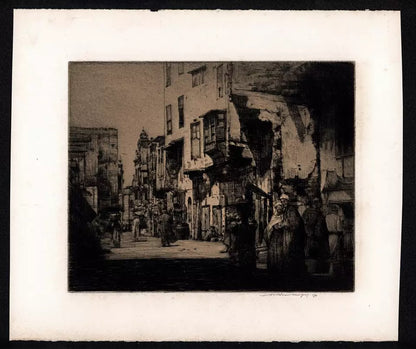 Mortimer Luddington Menpes (1855-1938) - Pencil Signed Etching - Street Scene Damascus Or Side Street Cairo