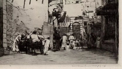 Mortimer Luddington Menpes - Signed Etching - Sunny Street, Cairo - Egypt
