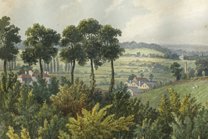 William Hubbard (1804-1870) Watercolour Painting South West View From Crayford Hill Place