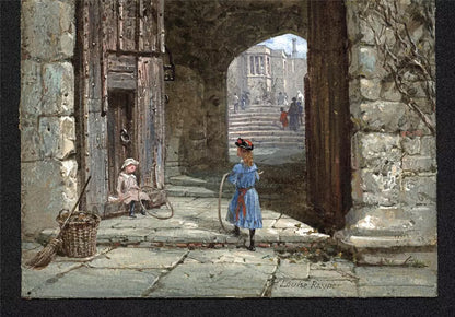 Louise Rayner (1832-1924) - Watercolour Painting - Haddon Hall, North Entrance