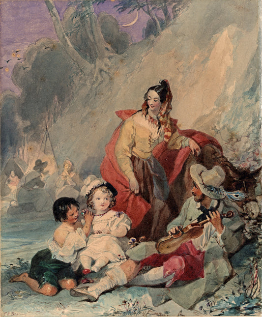 Francis Philip Stephanoff (1788-1860) Antique Watercolour Painting - 19th Century