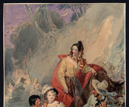 Francis Philip Stephanoff (1788-1860) Antique Watercolour Painting - 19th Century