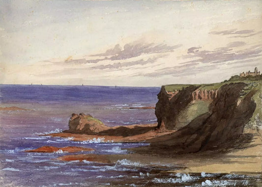 Selina Viscountess Milton - Watercolour Painting - Auldhame Castle Scotland 1878
