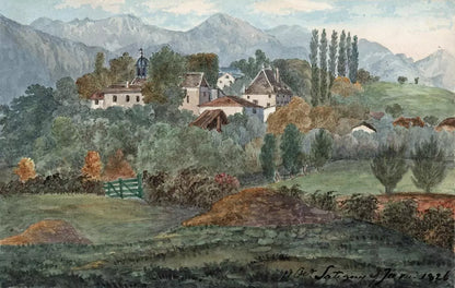 Elizabeth Campbell (1783-1861) Watercolour Painting - Satigny Switzerland 1826