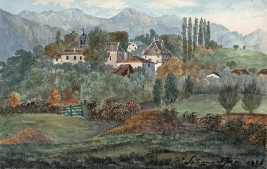 Elizabeth Campbell (1783-1861) Watercolour Painting - Satigny Switzerland 1826
