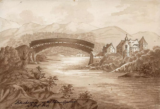 Elizabeth Campbell (1783-1861) - Watercolour Painting - Reichenau Grisons Switzerland 1819
