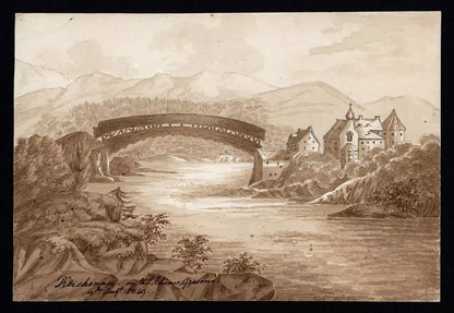 Elizabeth Campbell (1783-1861) - Watercolour Painting - Reichenau Grisons Switzerland 1819