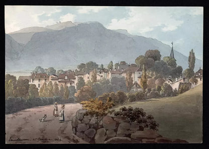 Elizabeth Campbell (1783-1861) Watercolour Painting - West Geneva Switzerland 1824